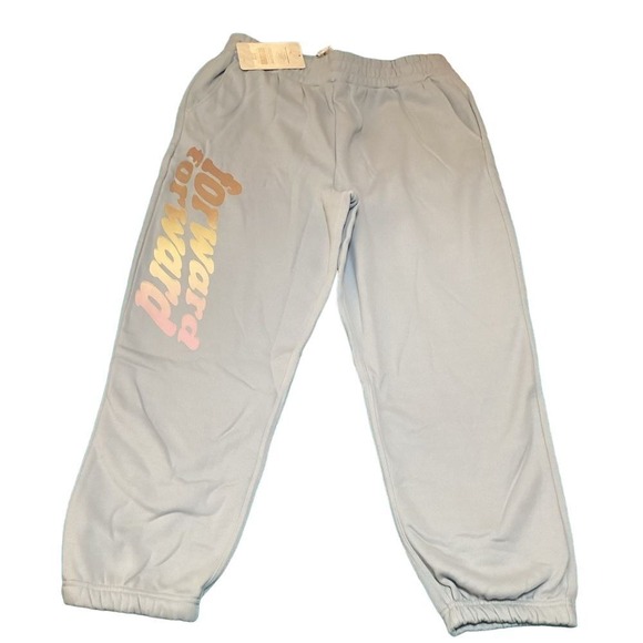 Fabletics Forward Graphic Sweatpants Comfy Joggers Casual Lounge Wear‎ Blue - Picture 1 of 8